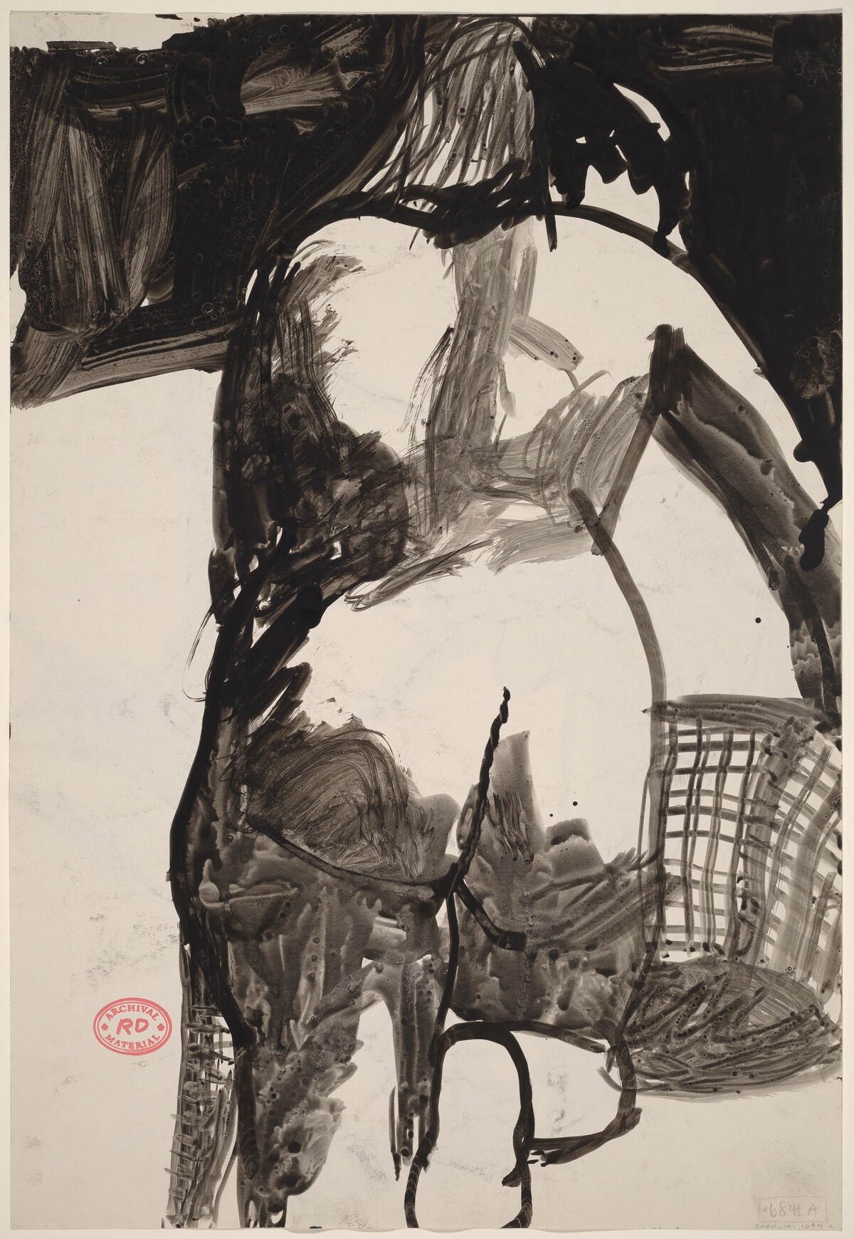 Untitled [back view of a female nude holding a basket] [recto] by Richard Diebenkorn