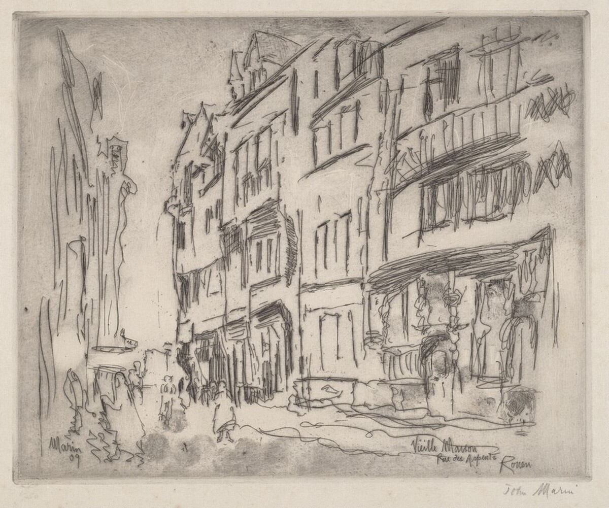 Old House, Rue des Arpents, Rouen, I by John Marin