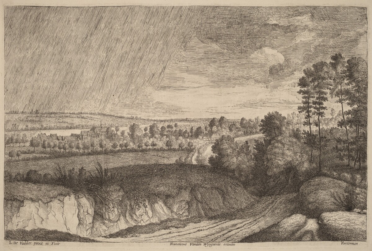 Rainy Landscape by Lucas Emil Vosterman, after Lodewijk de Vadder