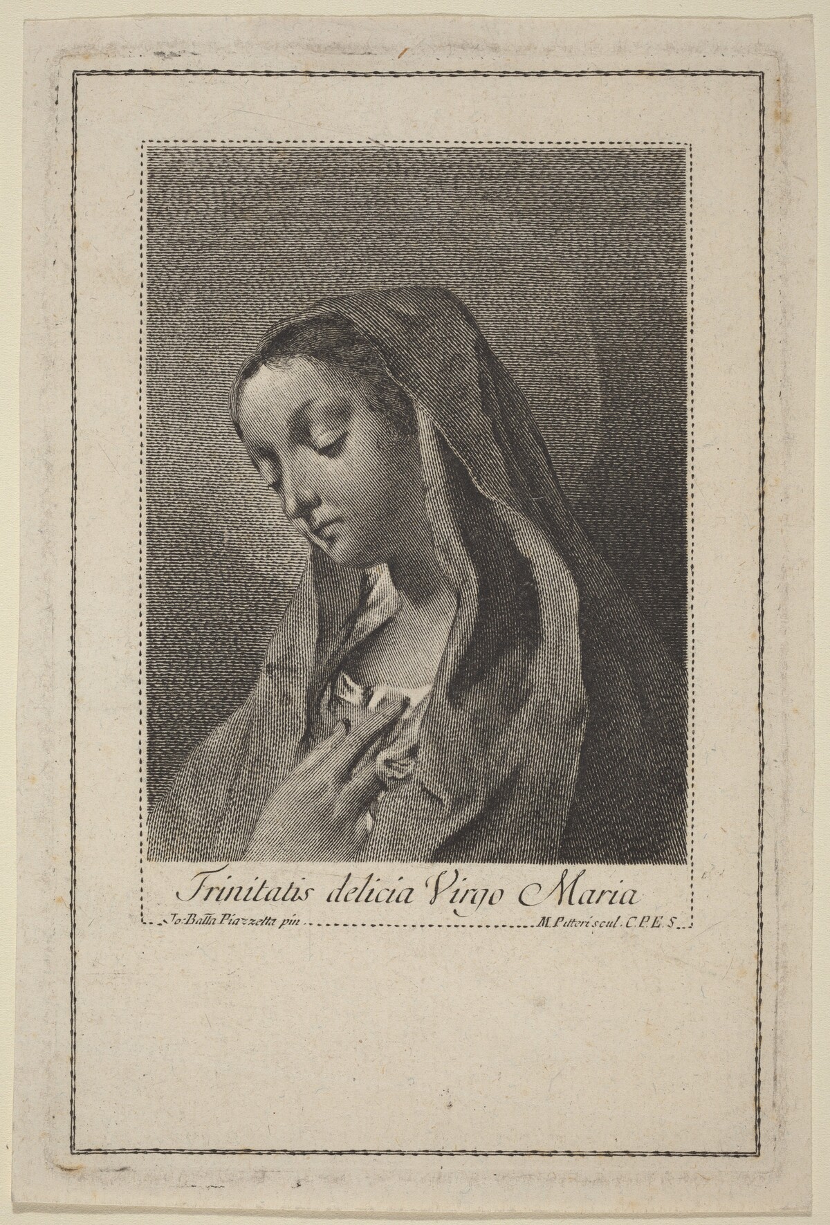 Trinitatis delicia Virgo Maria by Marco Alvise Pitteri after Giovanni Battista Piazzetta
