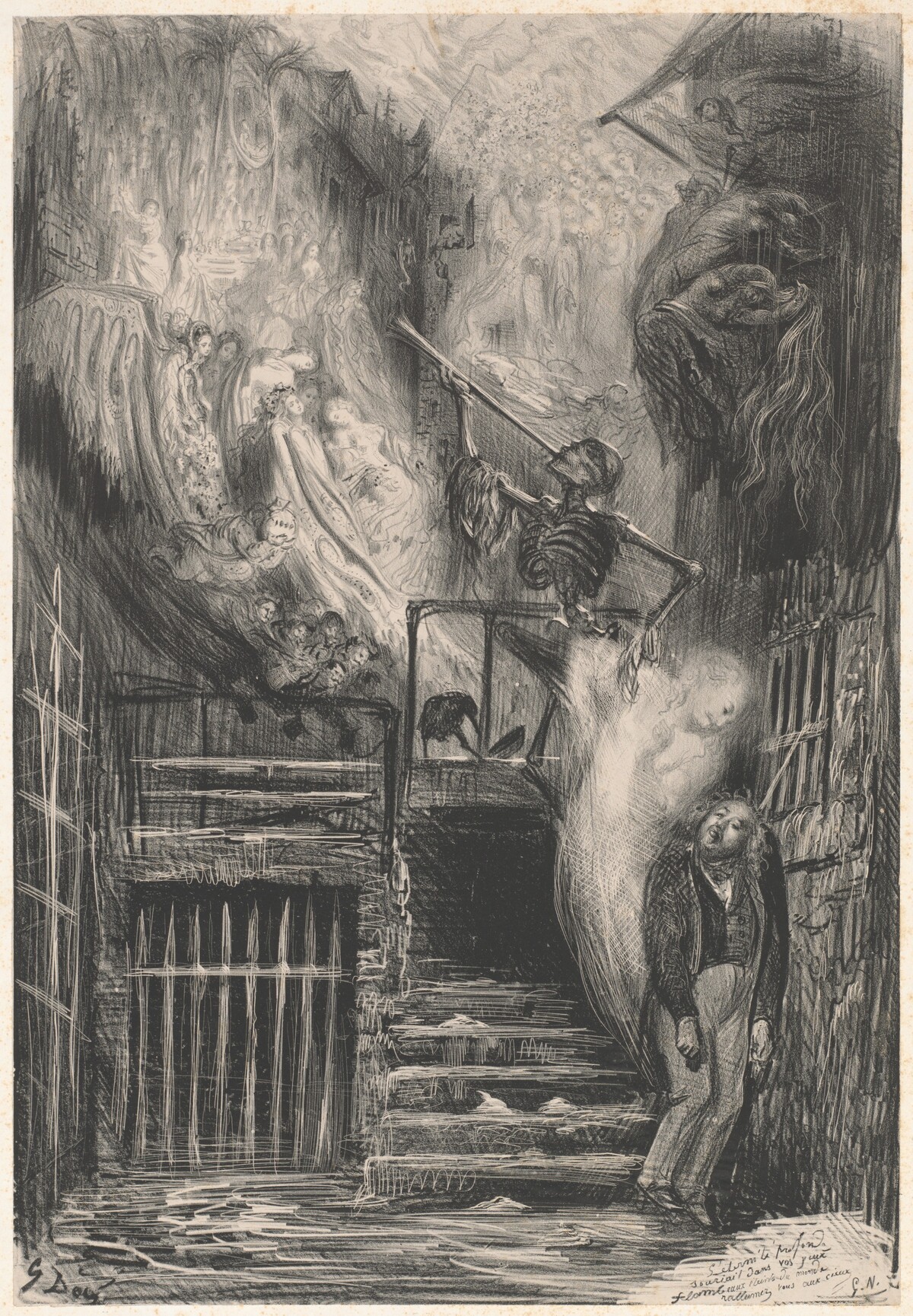 Rue de la Vieille lanterne (The Suicide of Gérard de Nerval) by Gustave Doré