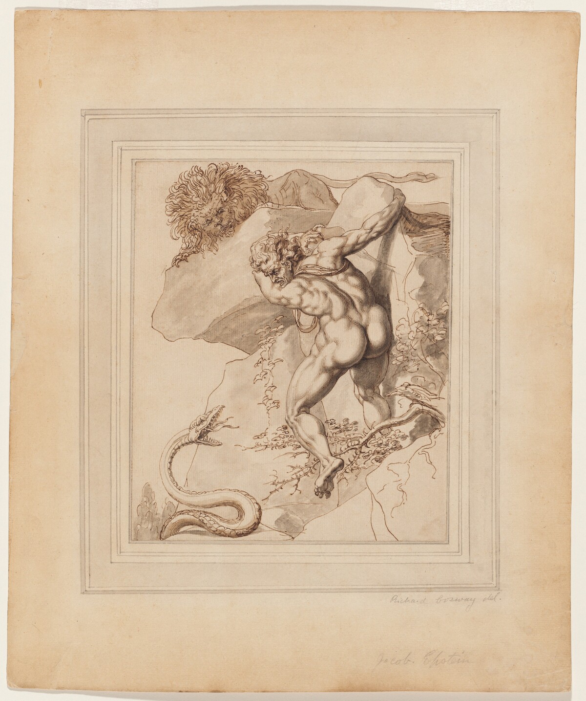 A Man Trapped between a Lion and a Serpent by Richard Cosway