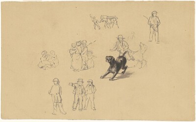 Barking Dog and Studies for "Militia Training"