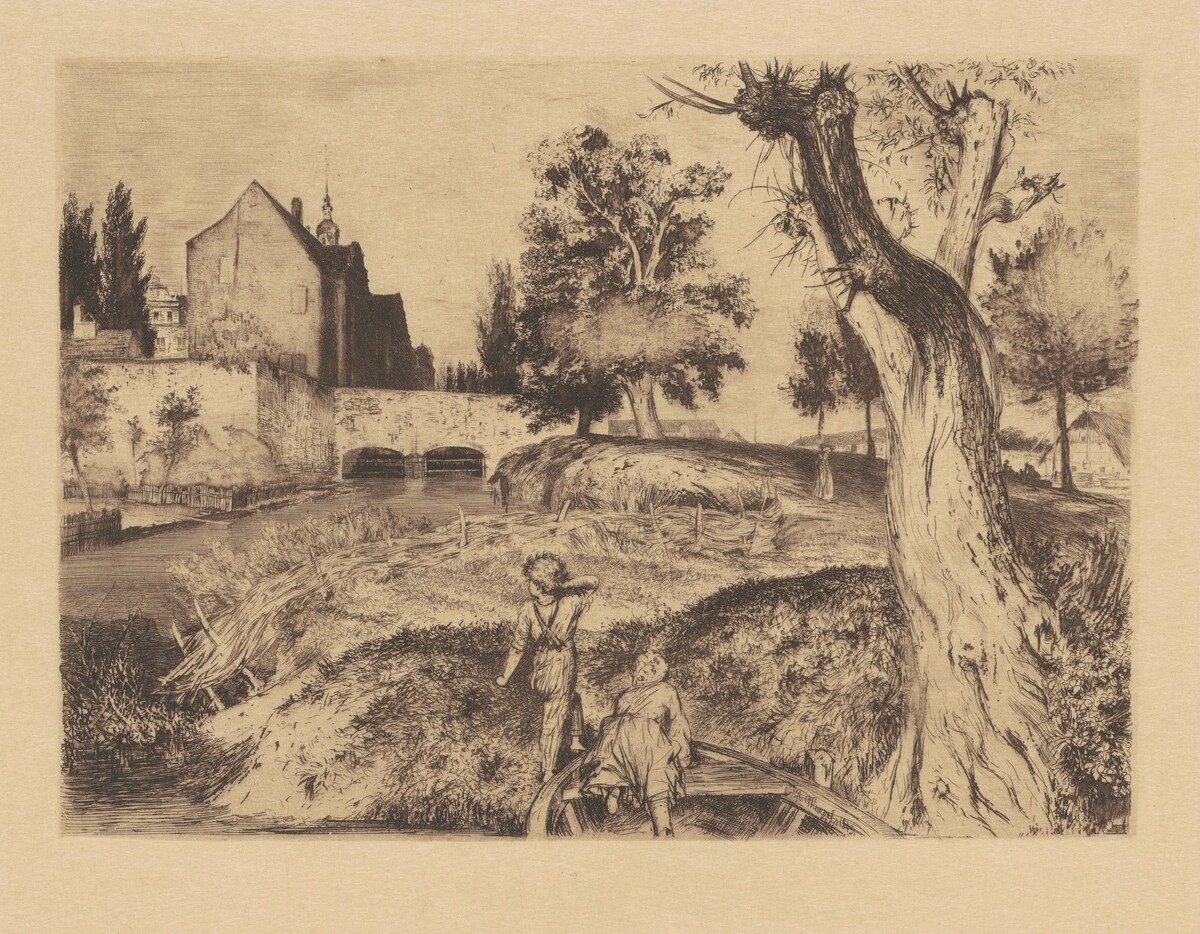 Sheep Ditch (Der Schafgraben) by Adolph Menzel