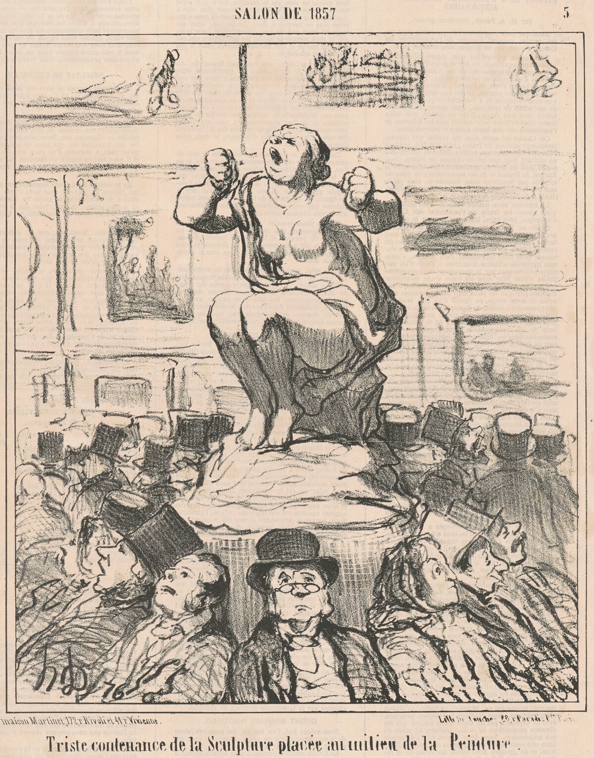 Triste contenance de la sculpture ... by Honoré Daumier