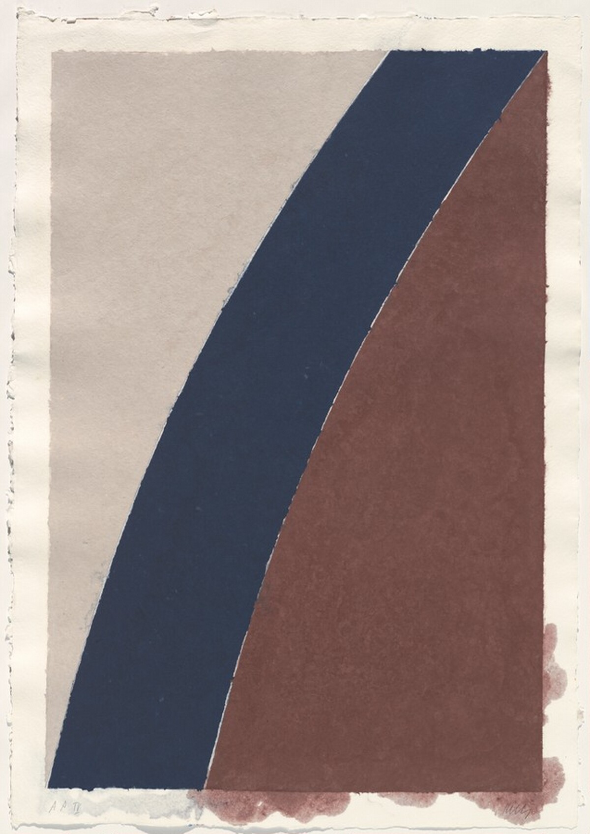 Colored Paper Image XII (Blue Curve with Brown and Gray) by Ellsworth Kelly