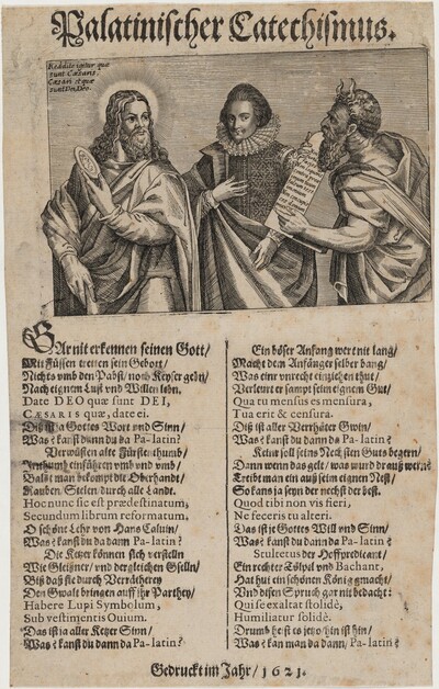 Frederick V, King of Bohemia Between Christ and Moses From the Palatine Catechism