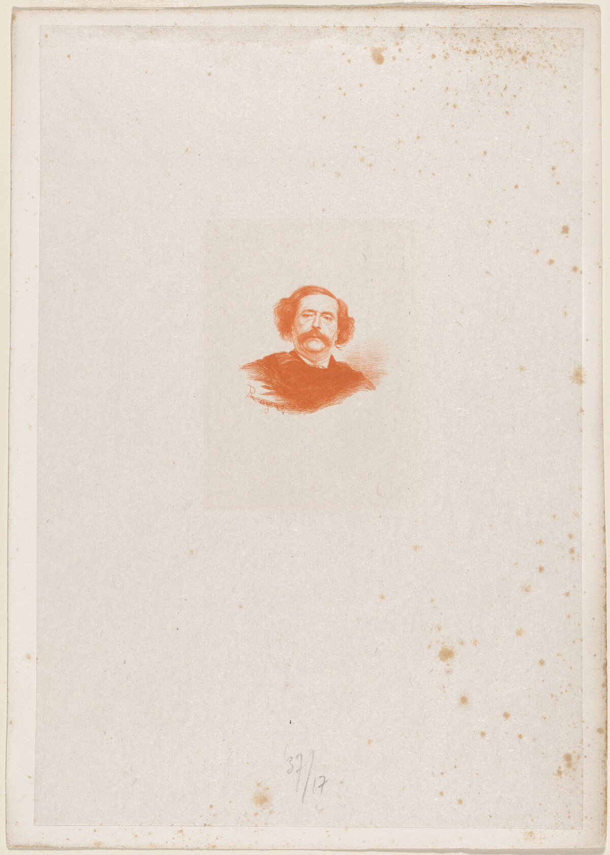 J.Barbey d'Aurevilly by Paul Adolphe Rajon