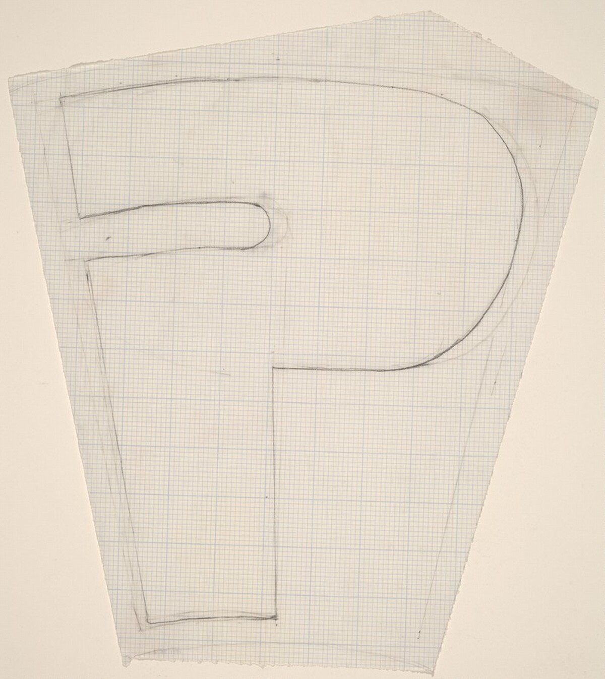 Sketch for "Building - Blocks for a Doorway" (P) by Vito Acconci