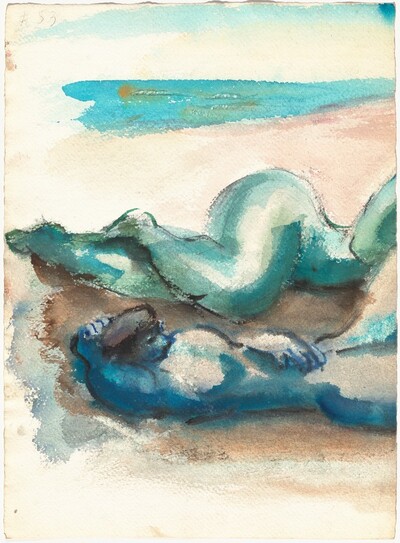Two Reclining Figures Near the Waterfront [recto]