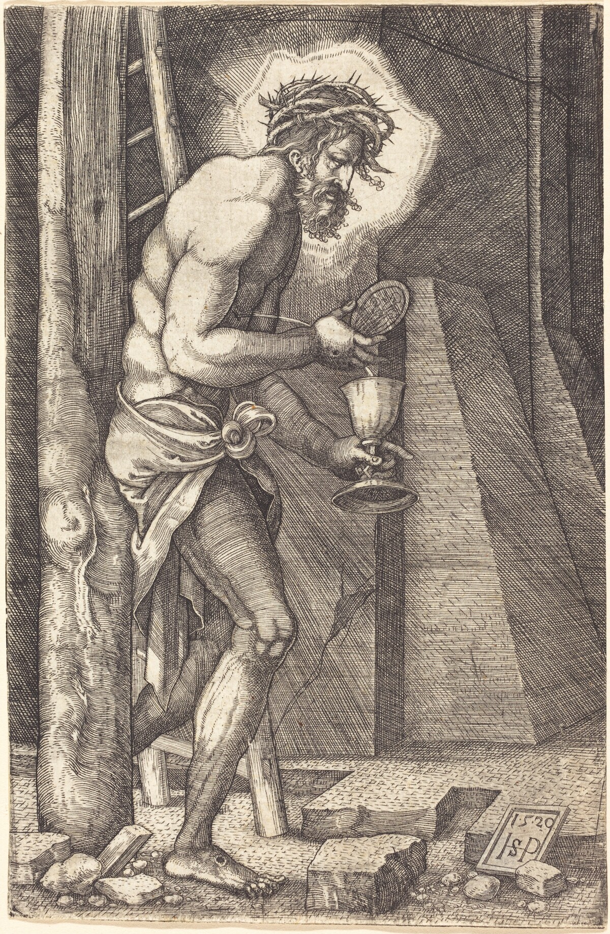Christ as Man of Sorrows at the Foot of the Cross by Sebald Beham