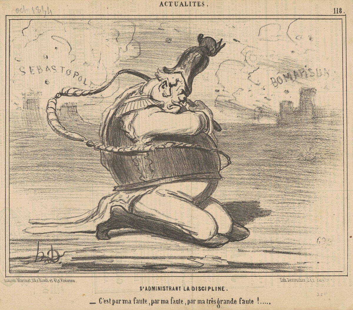 S'administrant la discipline ... by Honoré Daumier
