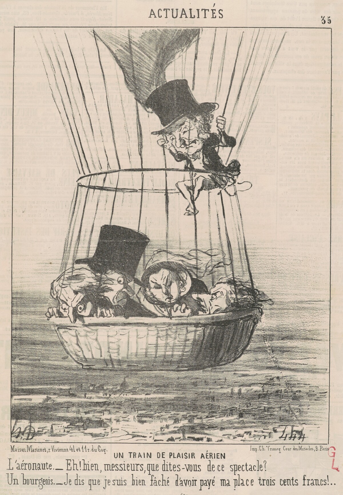 Un train de plaisir aérien by Honoré Daumier