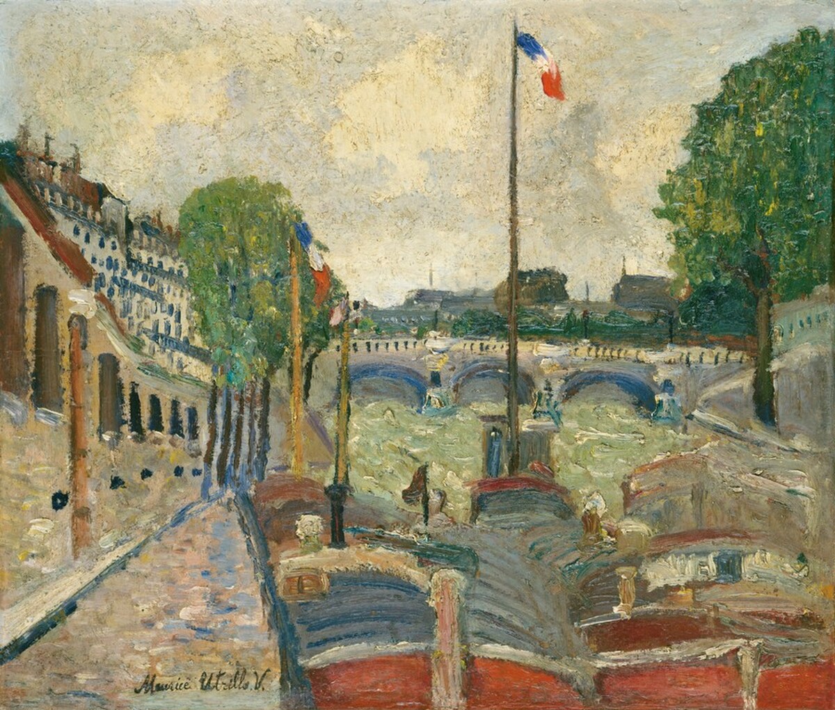 The Pont Saint-Michel, Paris by Maurice Utrillo
