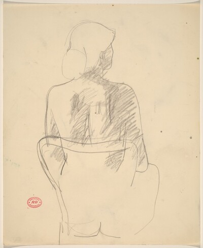 Untitled [back view of seated female nude]