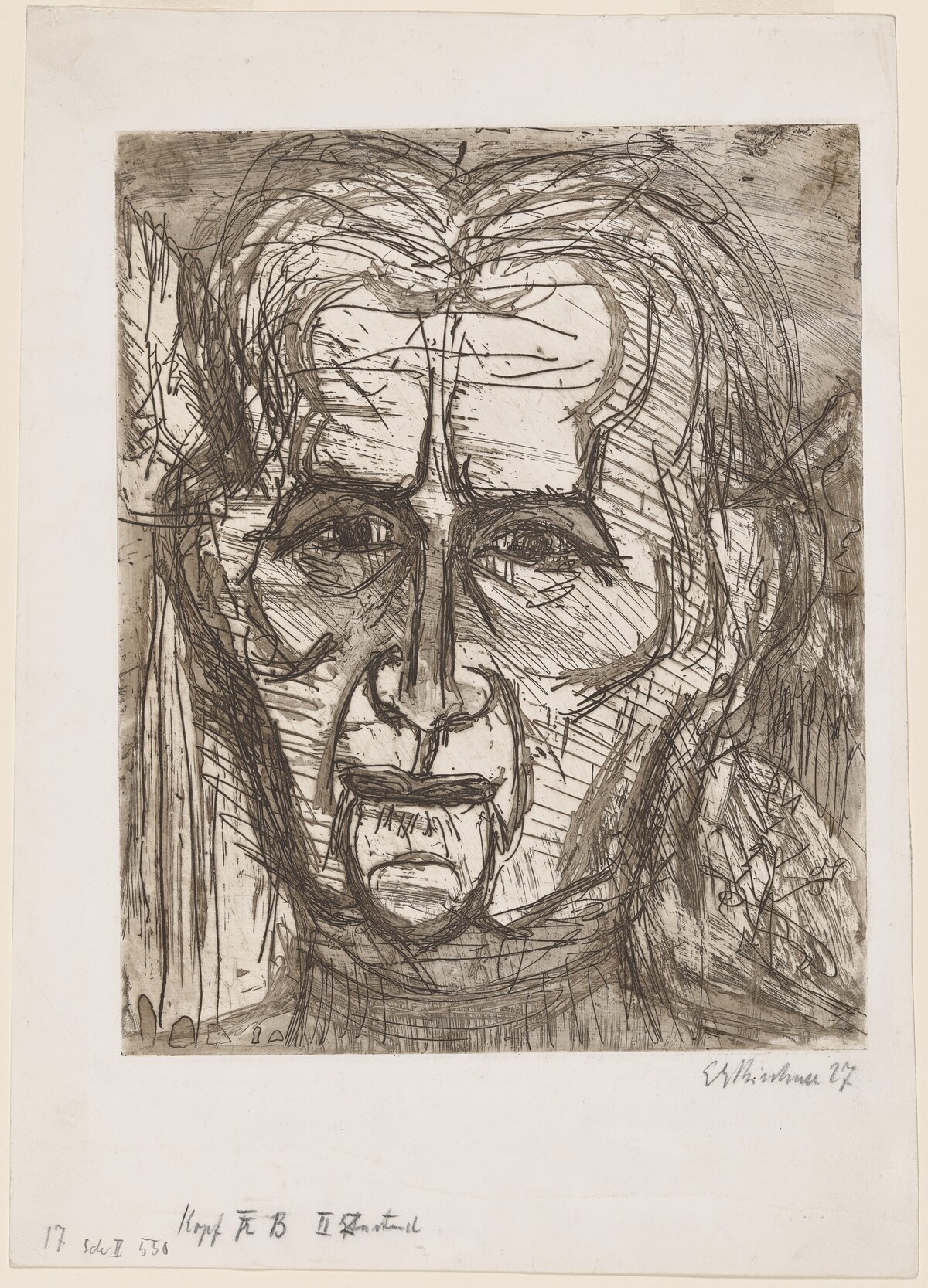 Head of Frau Bauer by Ernst Ludwig Kirchner