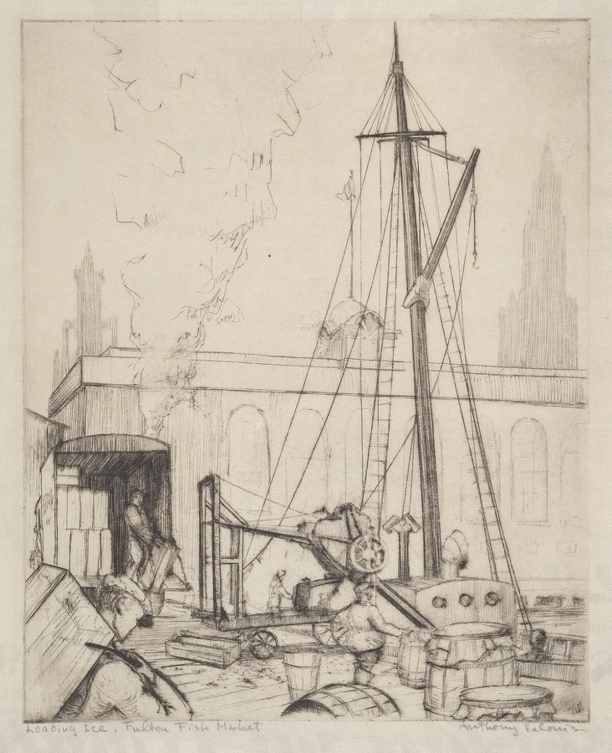 Loading Ice, Fulton Fish Market by Anthony Velonis