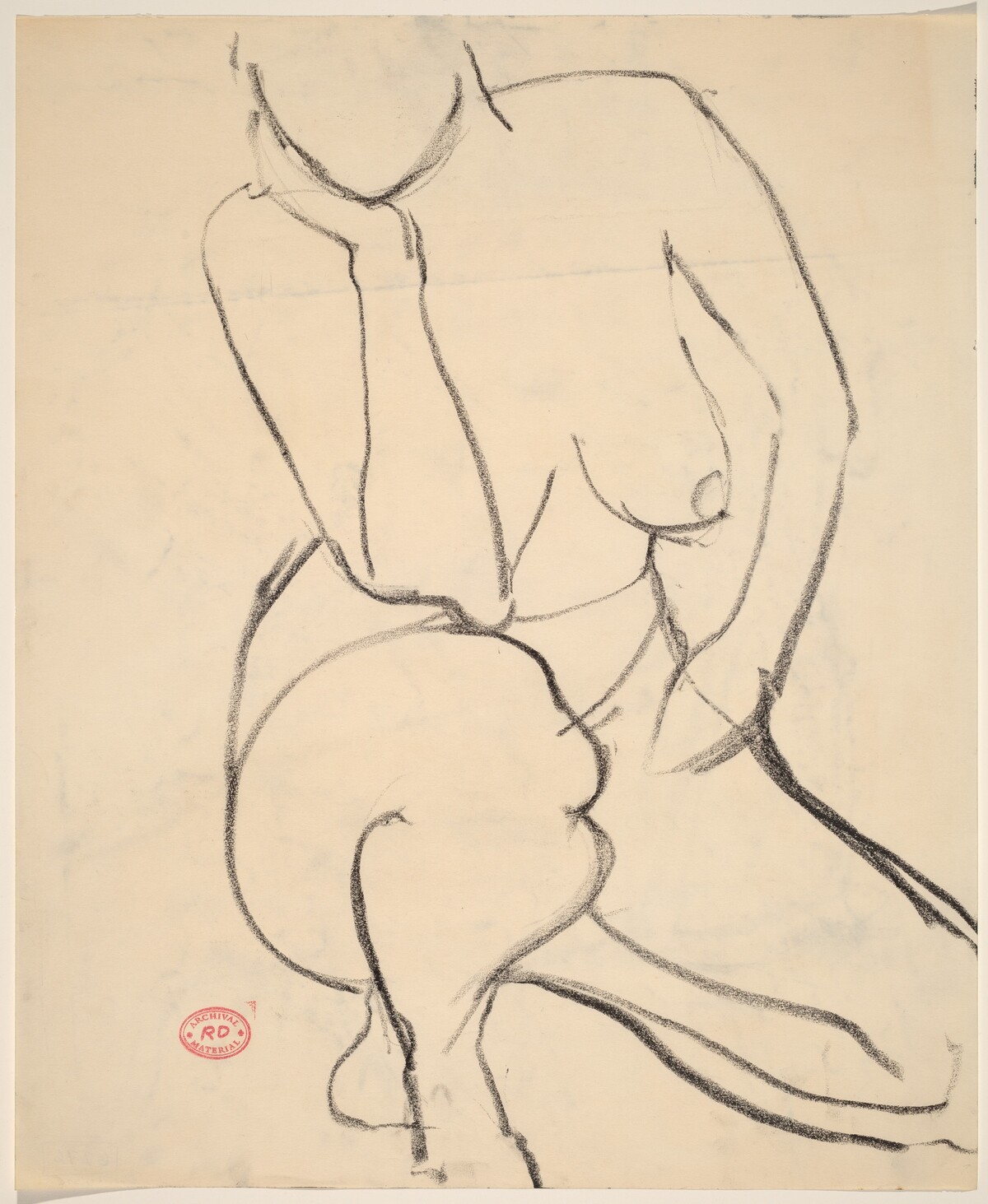 Untitled [kneeling female nude] by Richard Diebenkorn