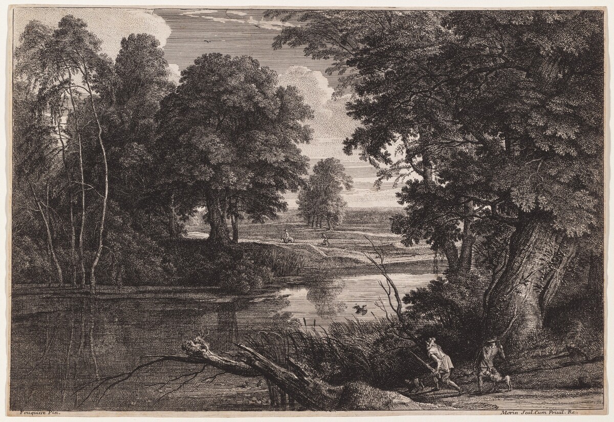 Landscape with Duck Hunters by Jean Morin, after Jacques Fouquières