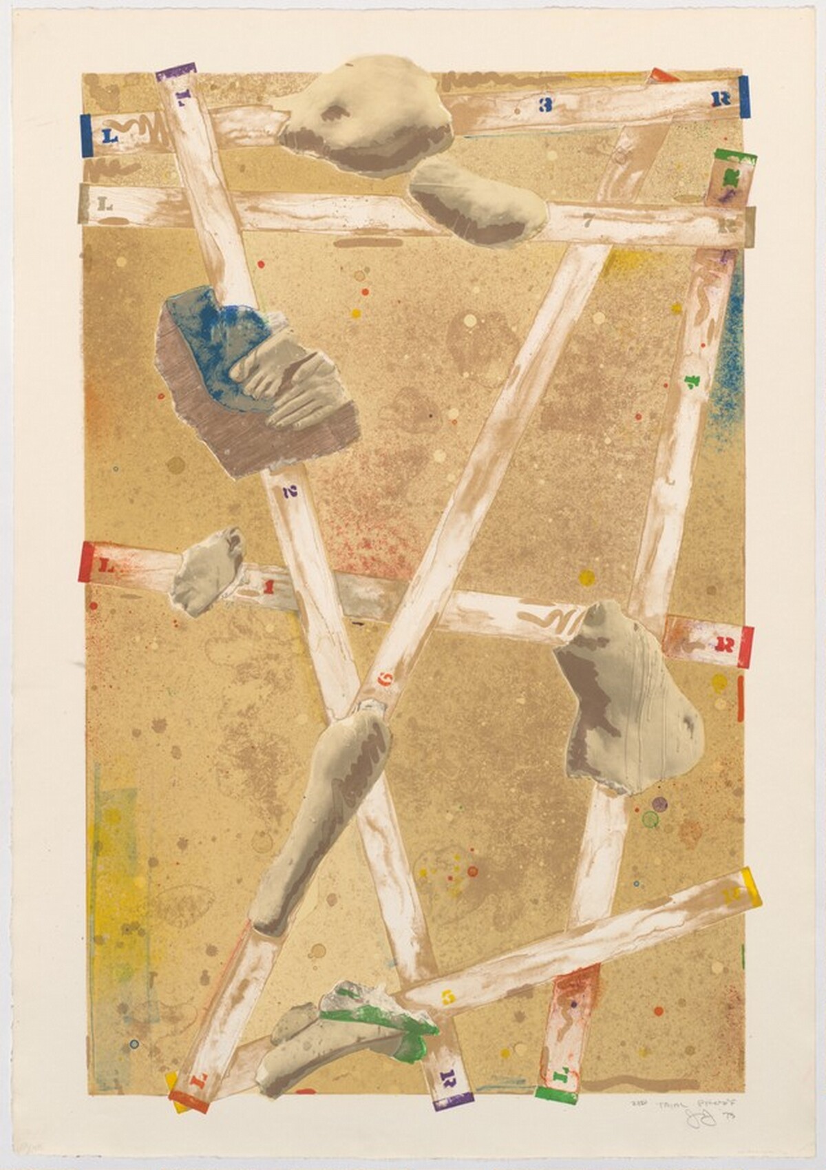 Four Panels from Untitled 1972 [D panel, trial proof 28] by Jasper Johns