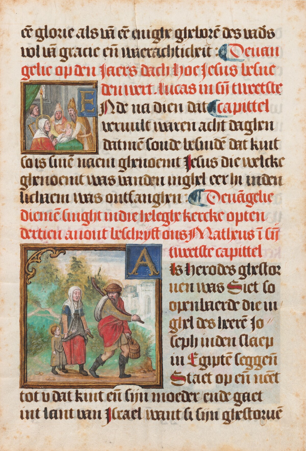 Manuscript Leaf from a Book of Hours by Flemish 15th Century
