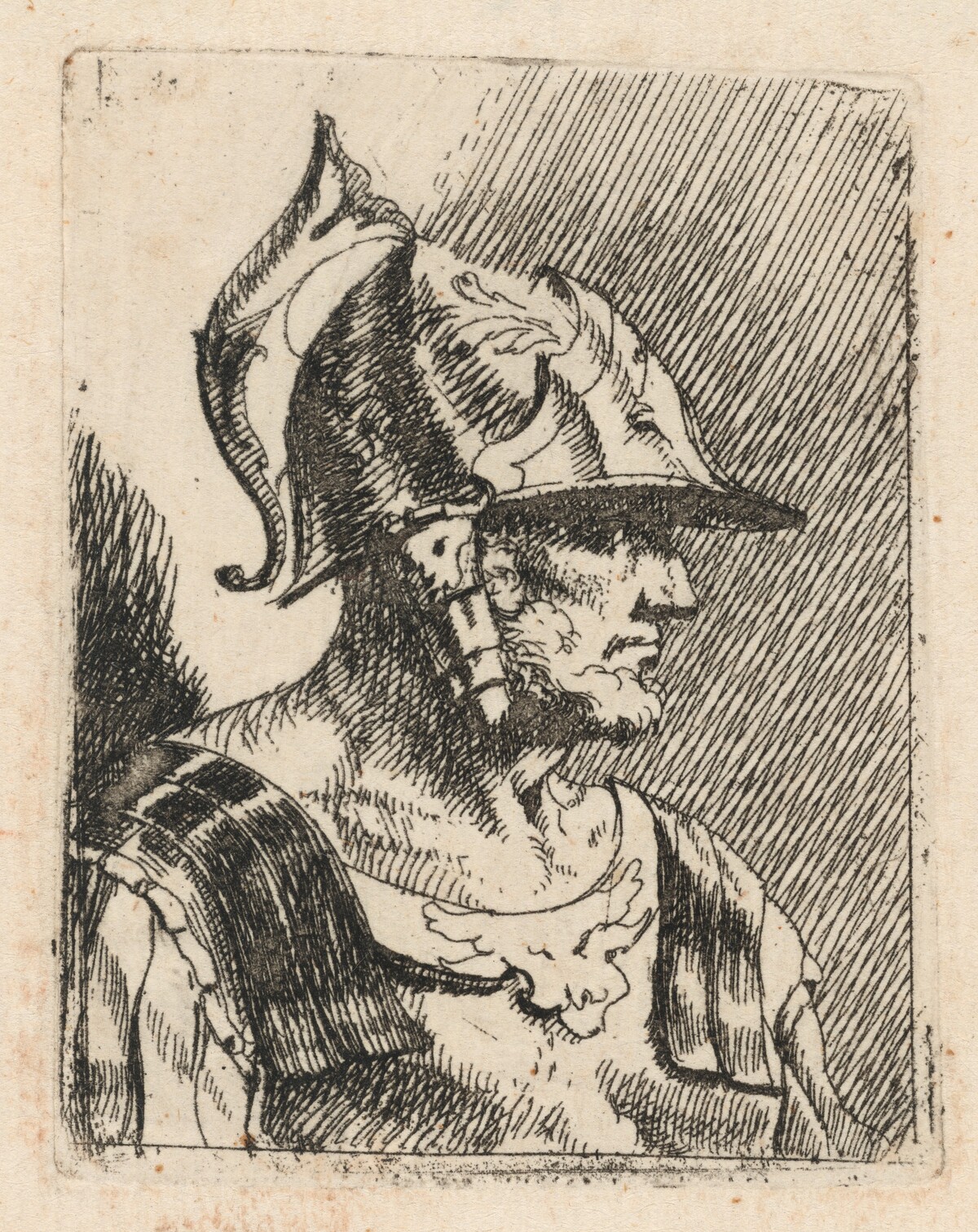 Bust of a Bearded Warrior by Johann Heinrich Schönfeld