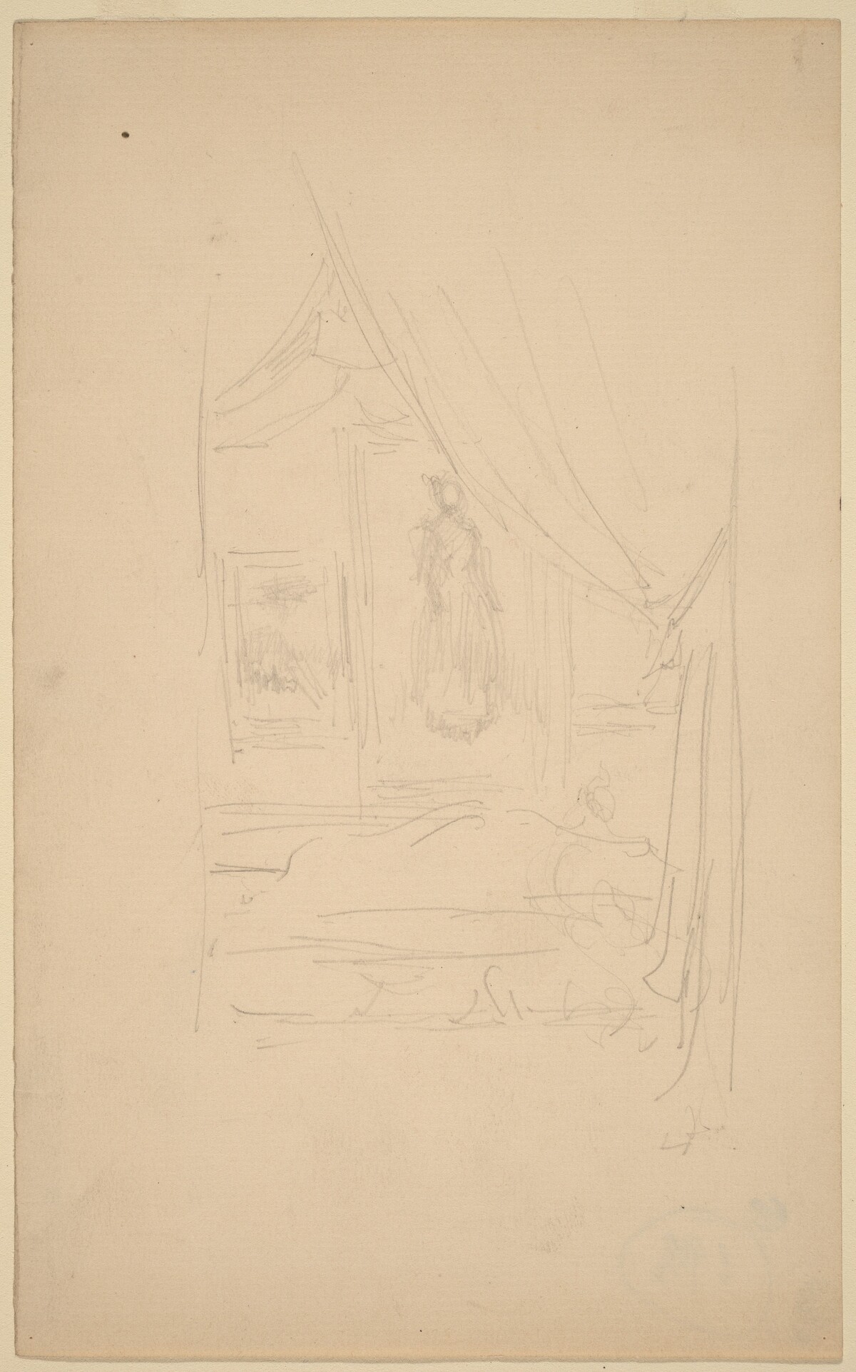 Sketch of Mrs. Godwin's Portrait when hung at the Society of British Artists by James McNeill Whistler