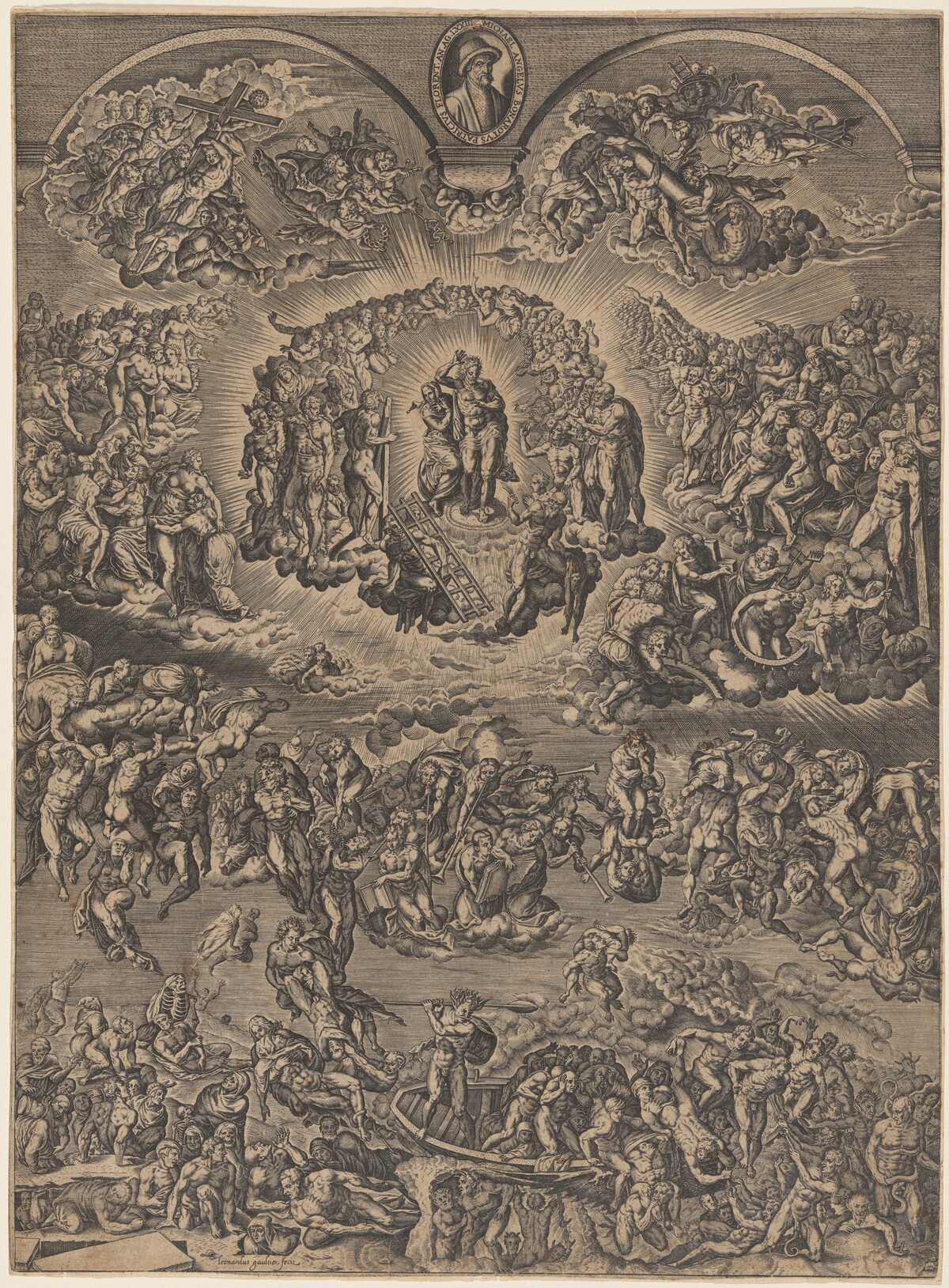 The Last Judgement by Léonard Gaultier, after Martino Rota, after Michelangelo