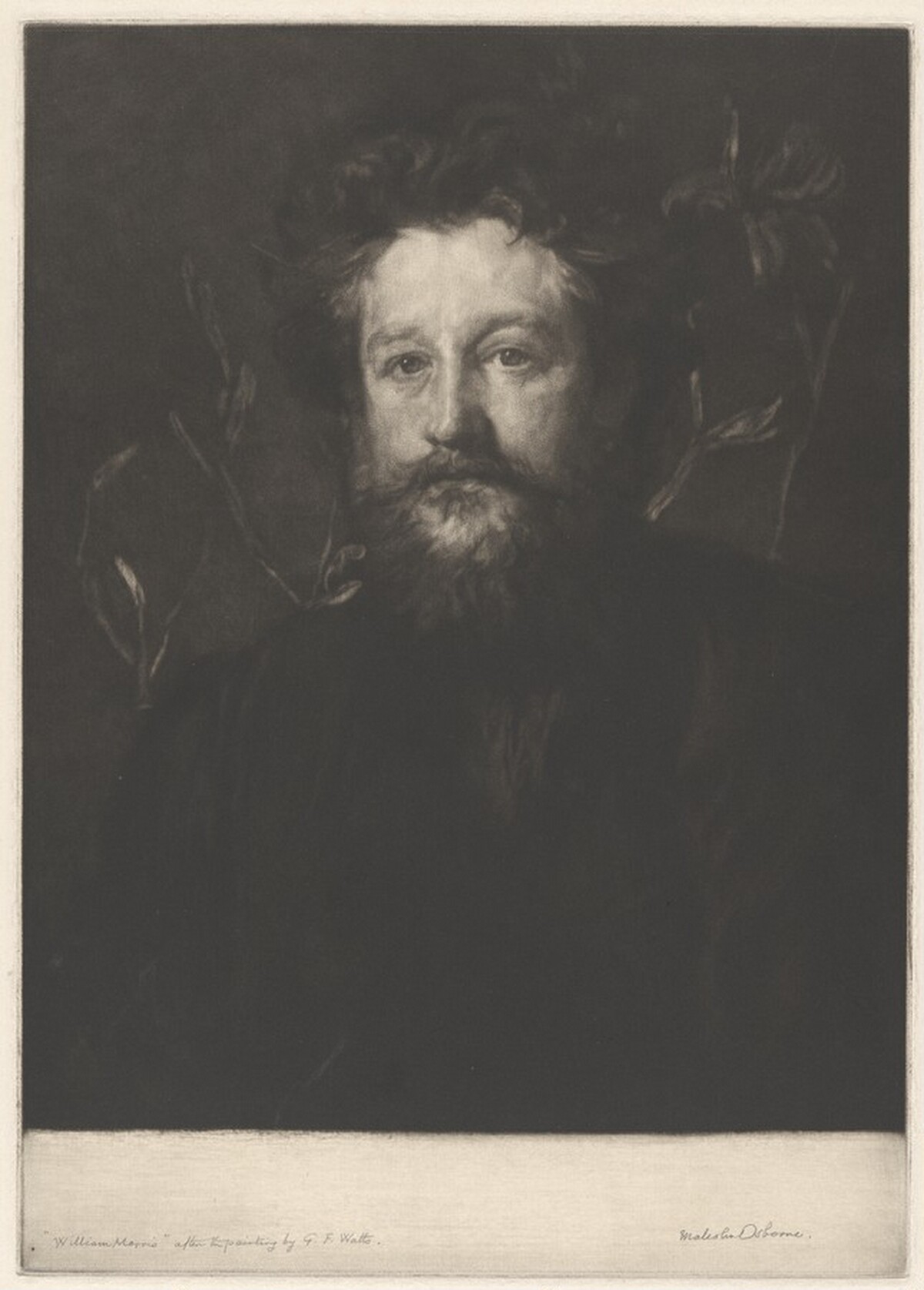 William Morris by Malcolm Osborne, after George Frederic Watts