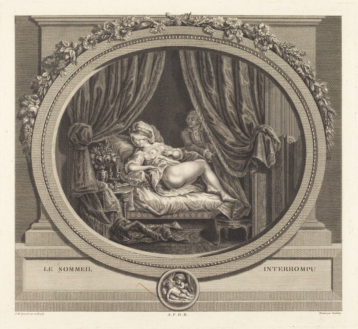 Le sommeil interrompu by Jean Dambrun after François Marie Isidore Queverdo