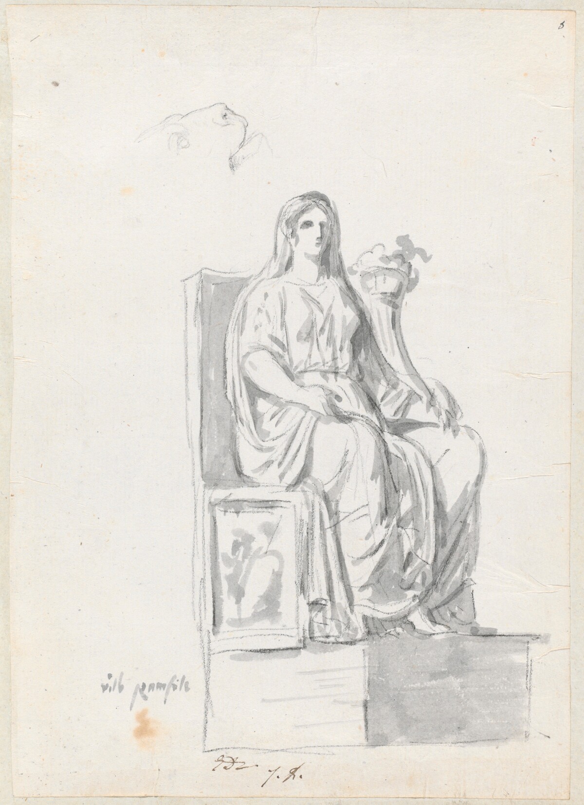 Abundance and the Face of a Lion, from the Villa Pamphili by Jacques-Louis David