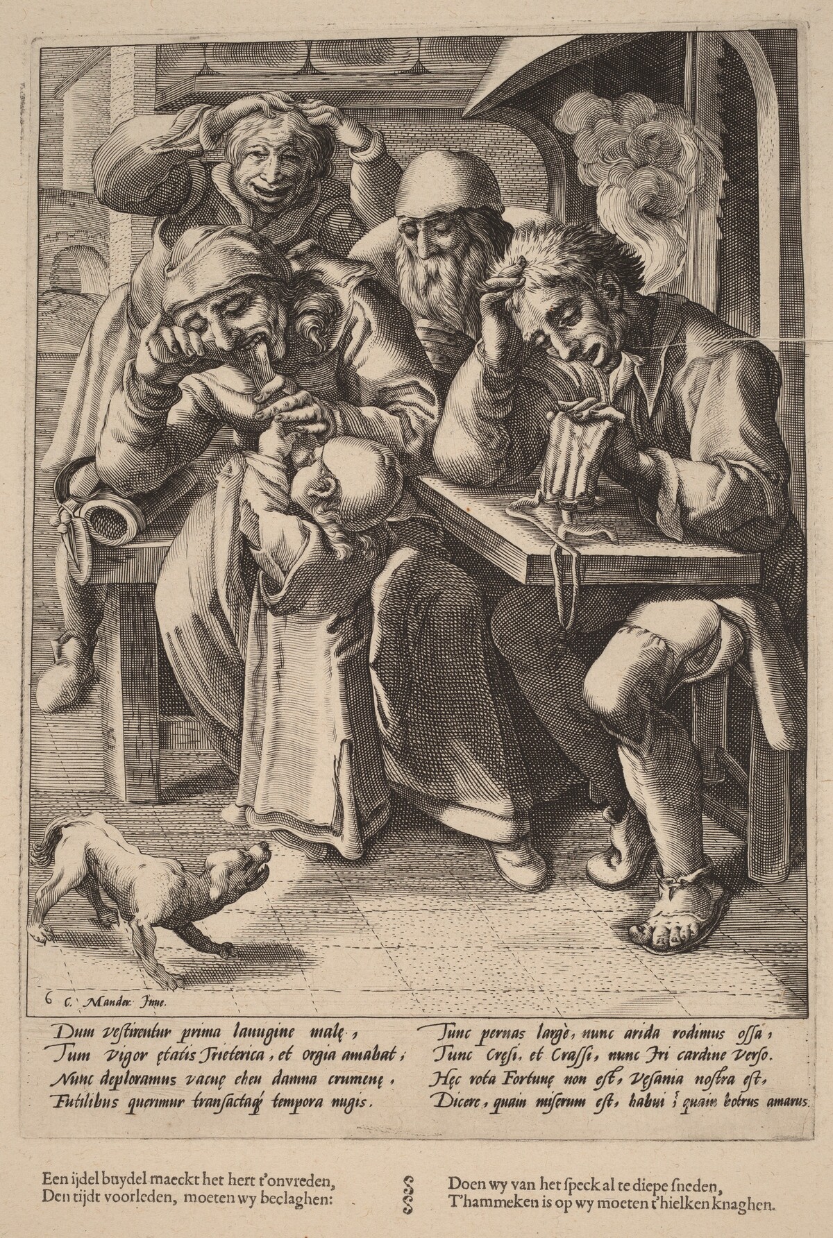 When Your Purse Is Empty, You Eat Bones Not Bacon by Workshop of Hendrick Goltzius, after Karel van Mander I