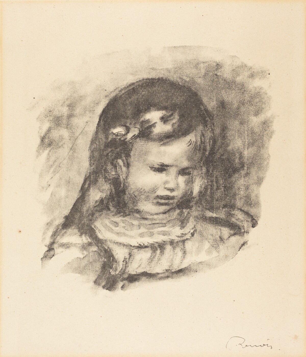 Claude Renoir, with Lowered Head by Auguste Renoir