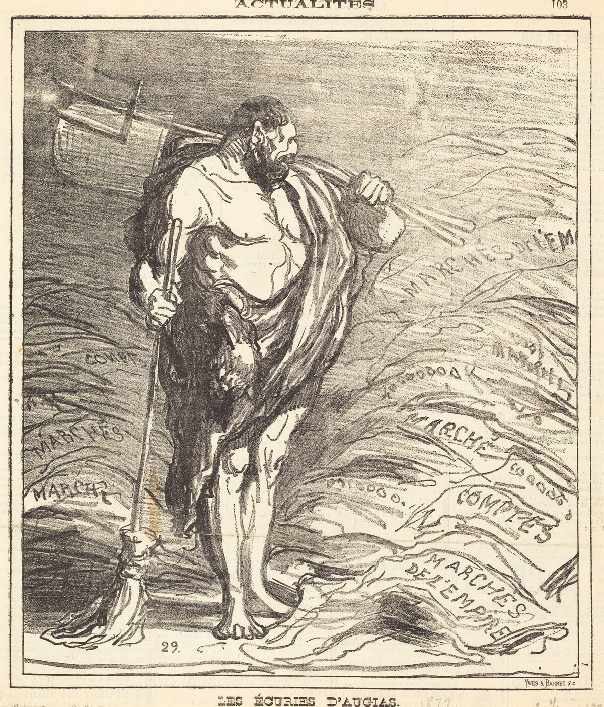 Les écuries d'Augias by Honoré Daumier