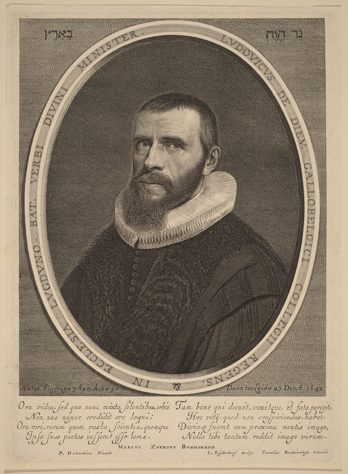 Lodewijk de Dieu by Jonas Suyderhoff after Pieter Dubordieu