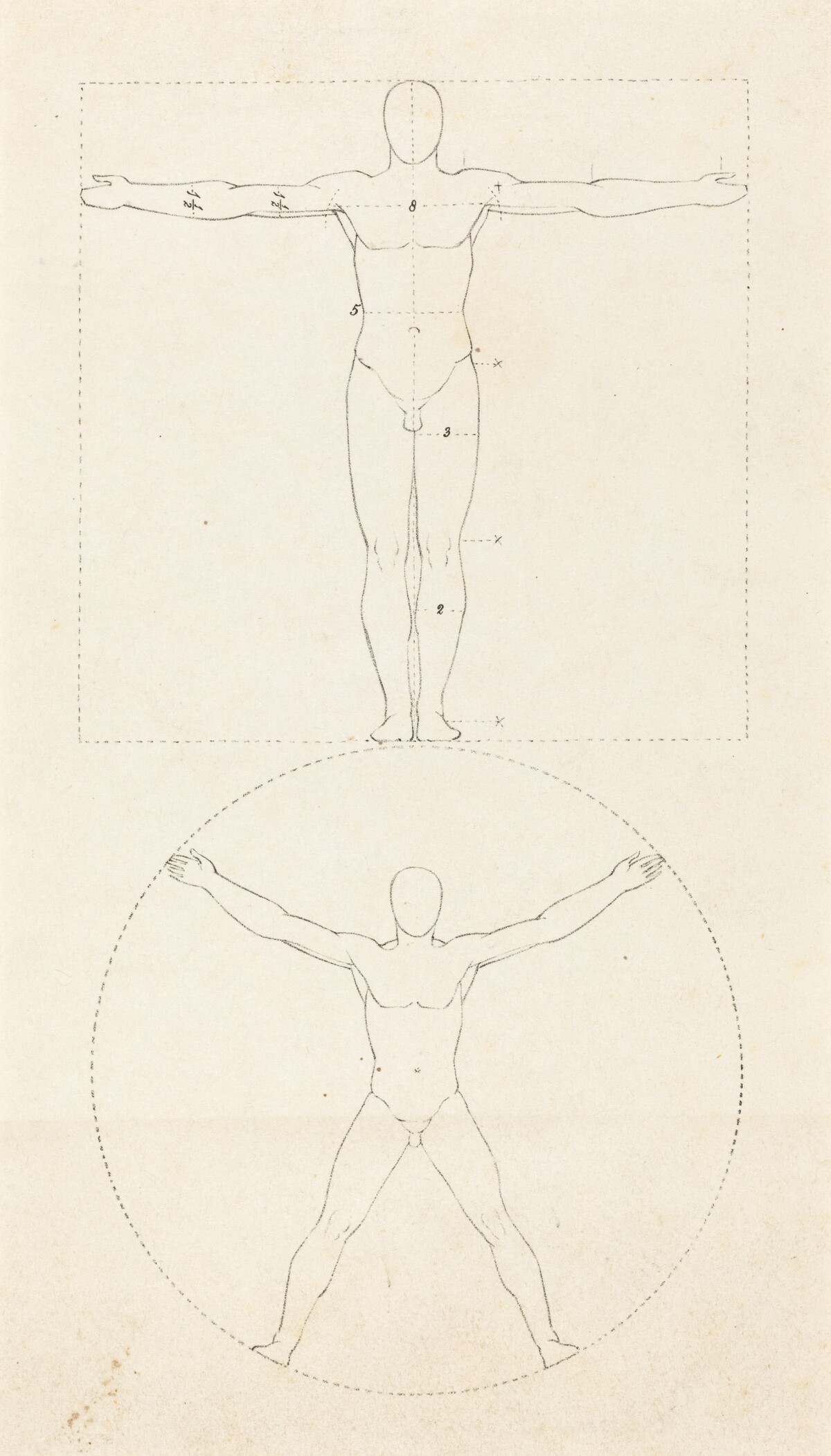 Circle and Square of the Human Figure by George Scharf after John Flaxman