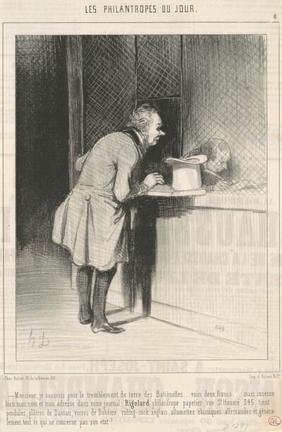Monsieur, je souscris pour le temblement de terre ...