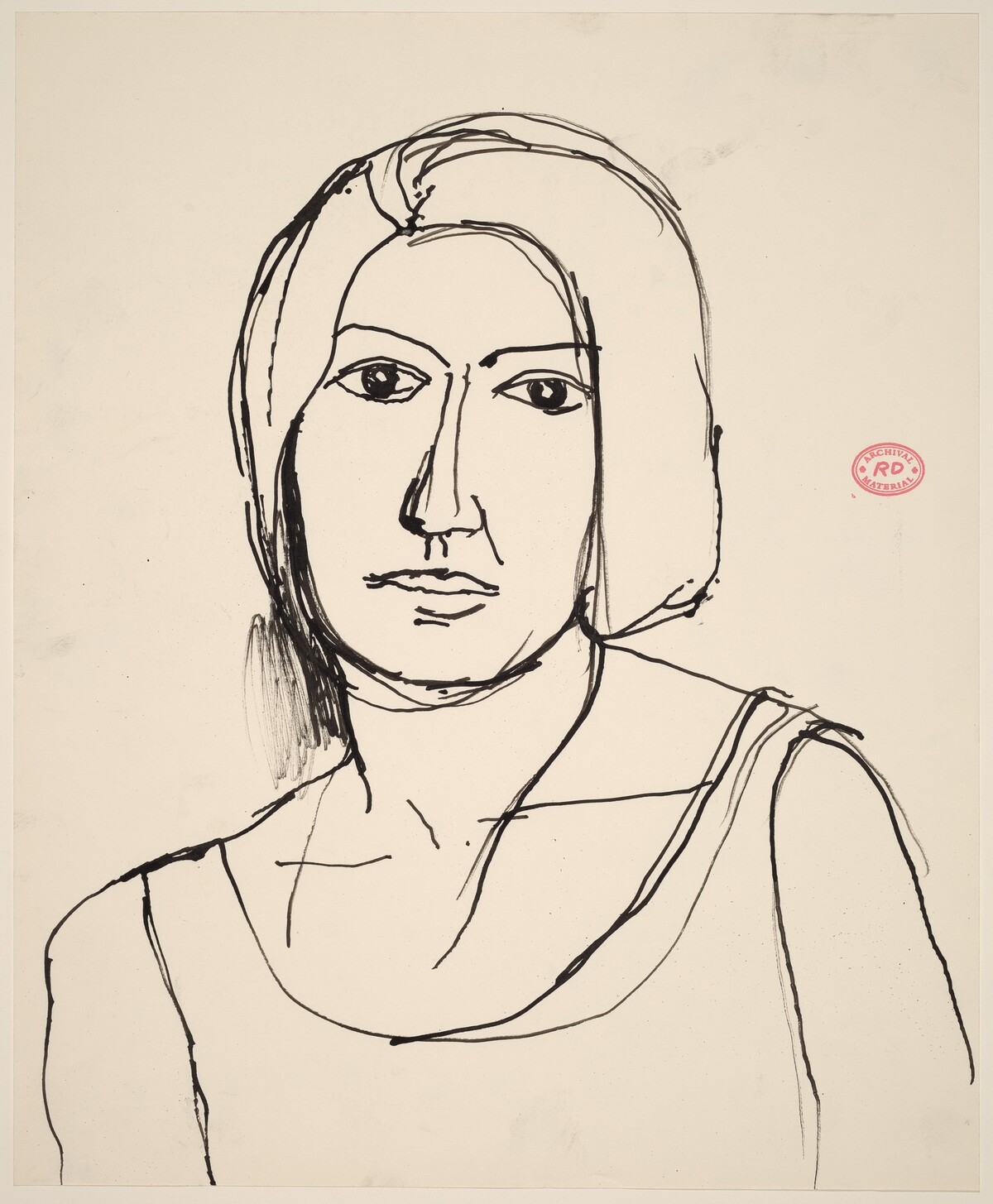 Untitled [head and shoulders of a woman] by Richard Diebenkorn