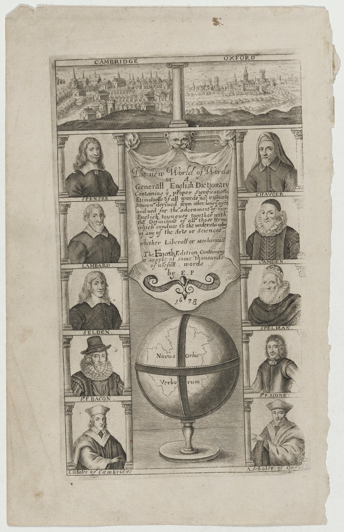 Title Page to The New World of Words or A General English Dictionary by Unknown Artist