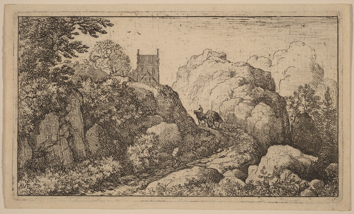 Cart in a Narrow Pass by Allart van Everdingen
