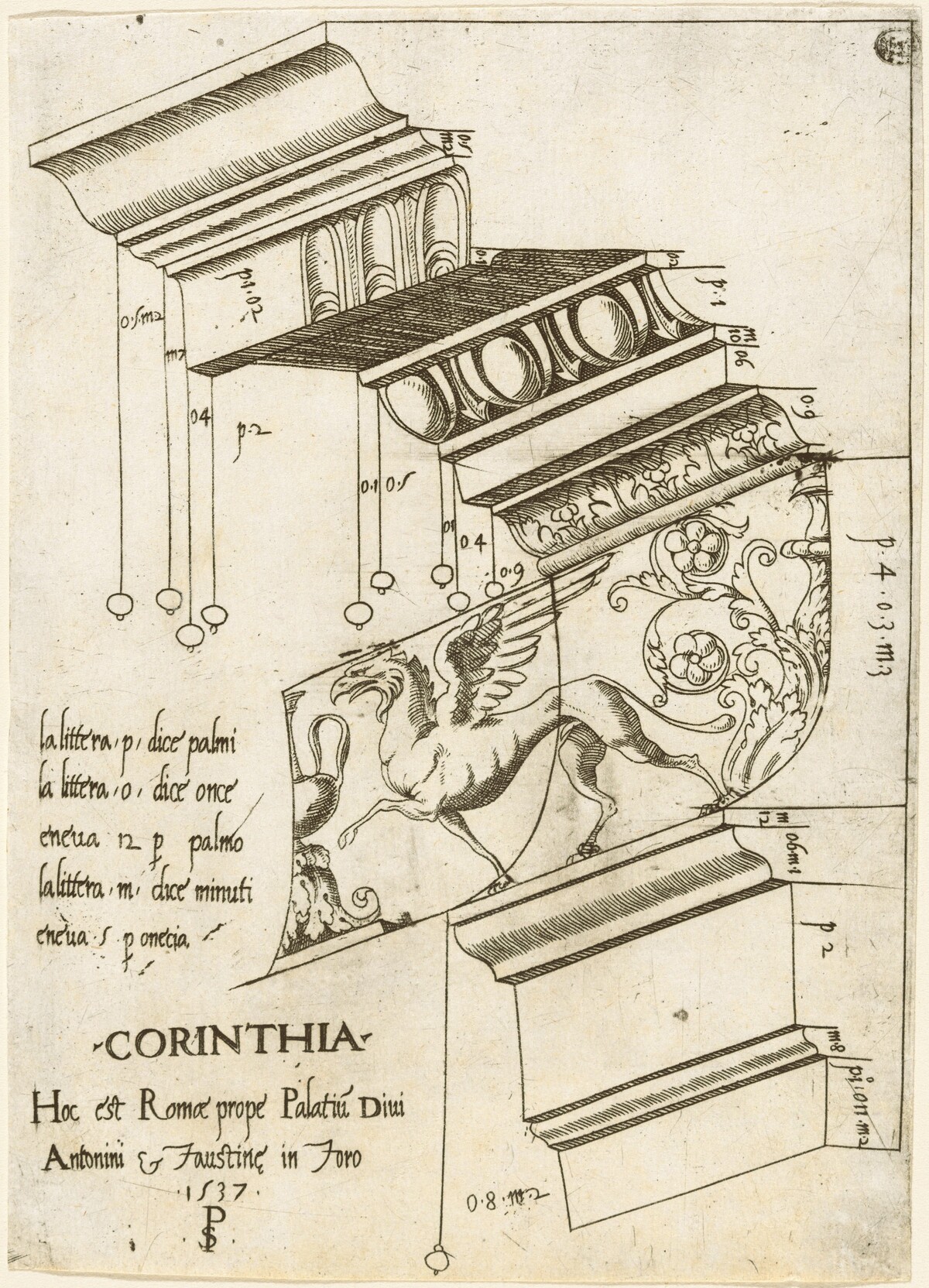 Entablature from the Temple of Antoninus and Faustina, Rome by Master PS