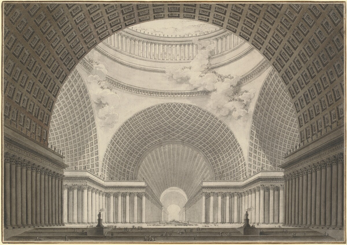 Perspective View of the Interior of a Metropolitan Church by Etienne-Louis Boullée