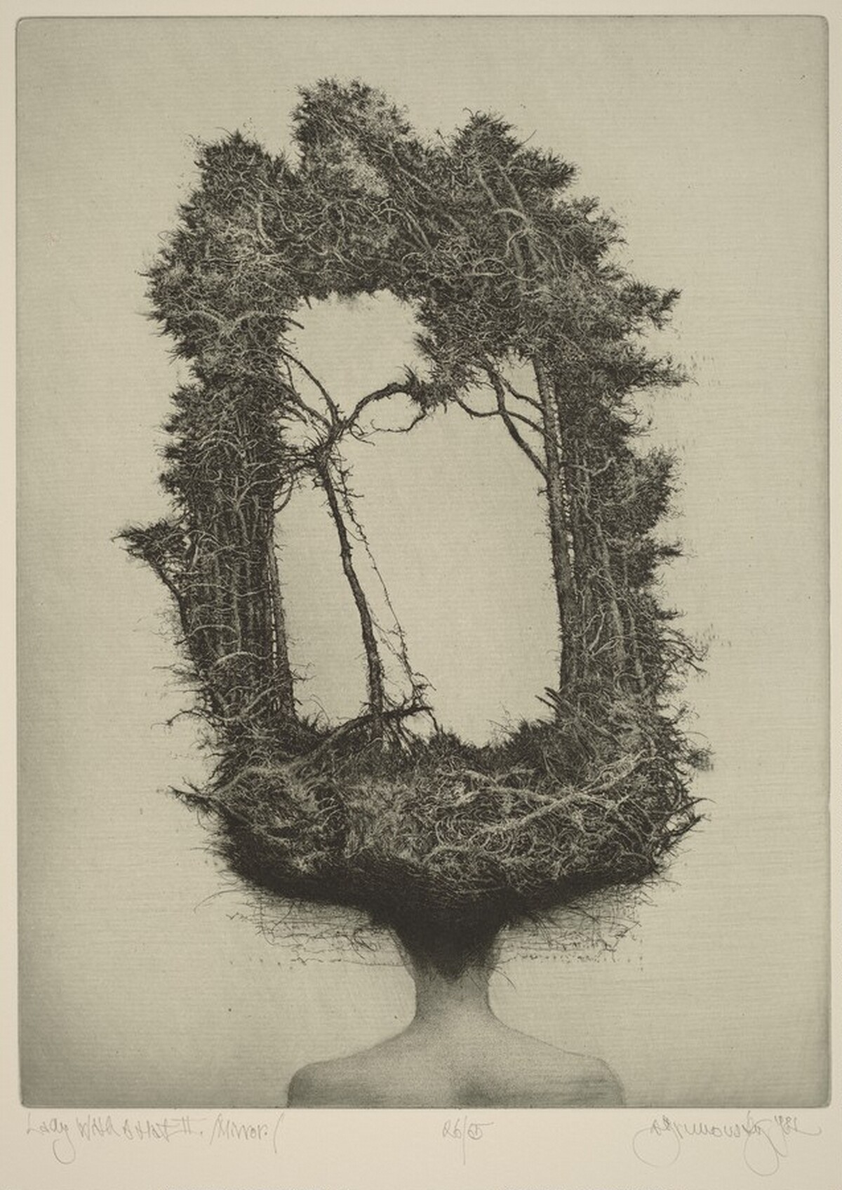 Lady with a Hat II, Mirror by Albin Brunovsky