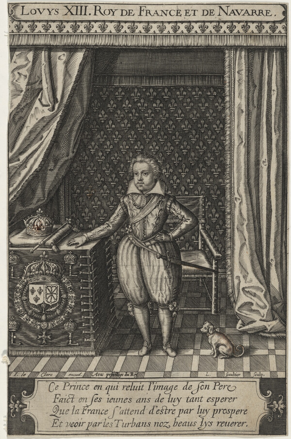Louis XIII, King of France by Léonard Gaultier after Jacques Sébastien Le Clerc