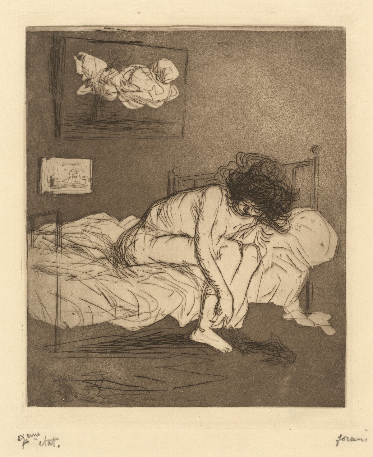 Femme mettant son bas (Woman Putting On Her Stockings) by Jean-Louis Forain