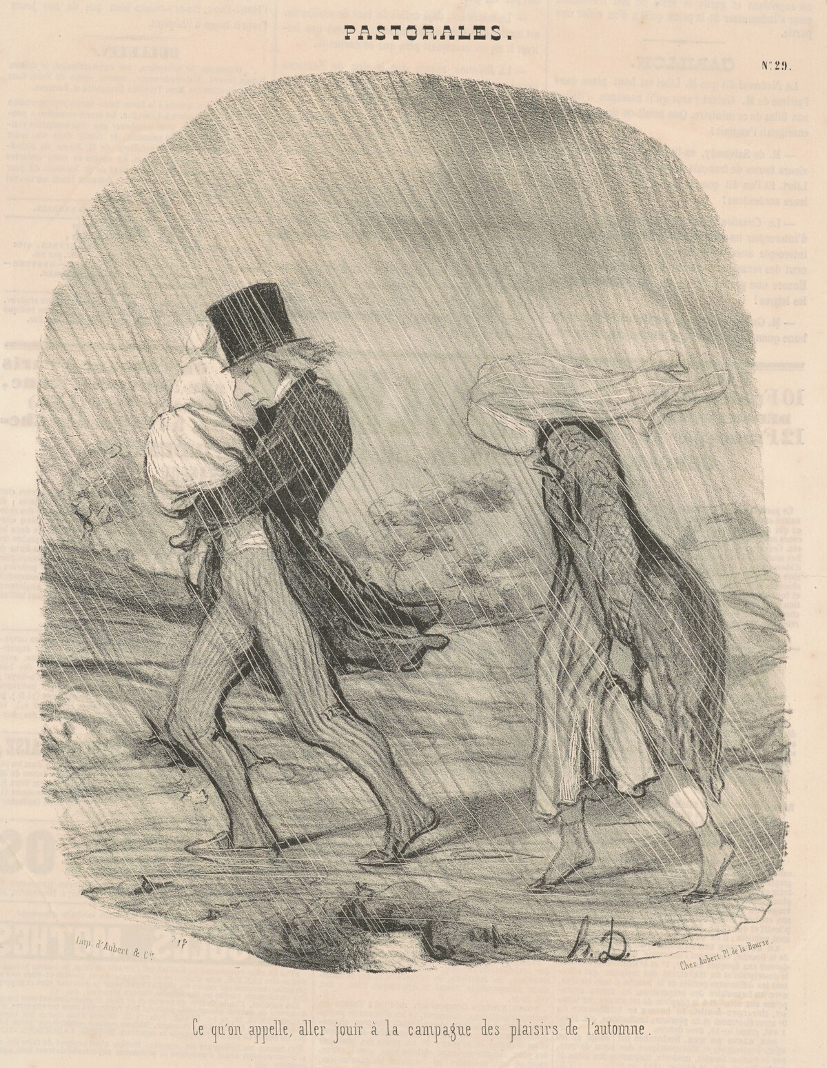 Ce qu'on appelle, aller jouir a la campagne ... by Honoré Daumier