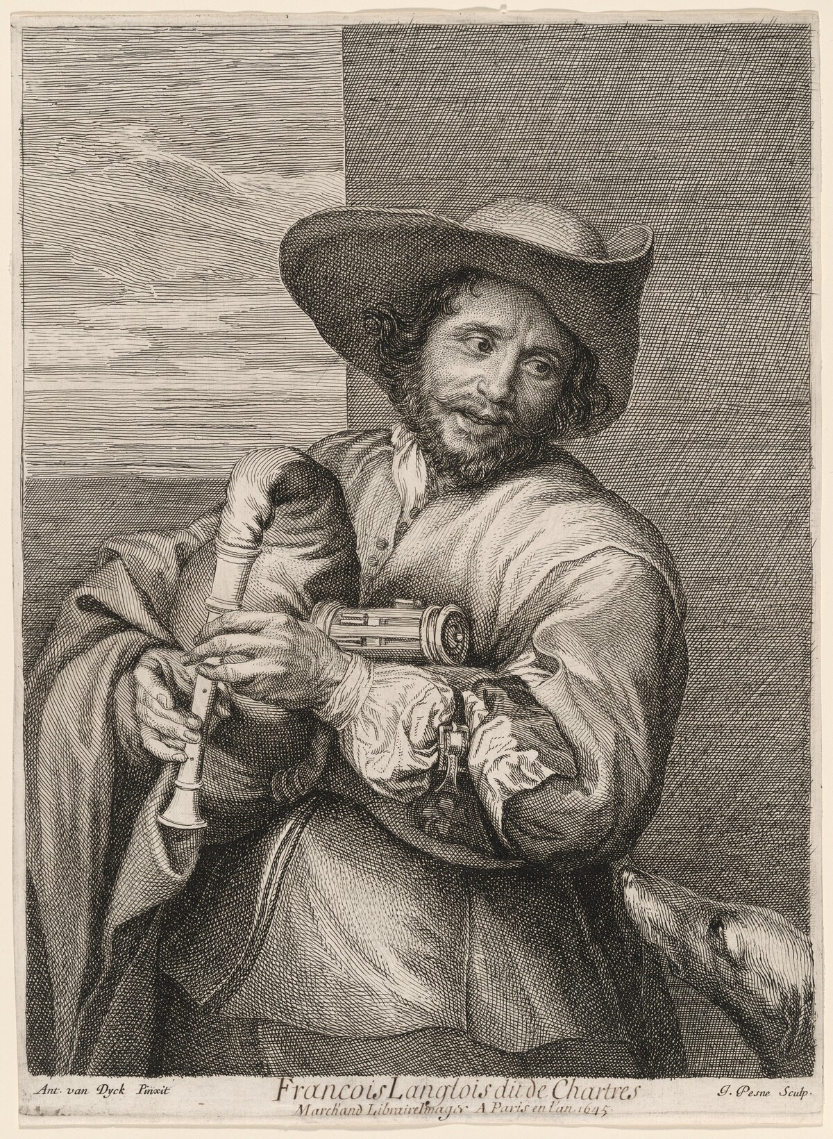 François Langlois by Jean Pesne, after Sir Anthony van Dyck