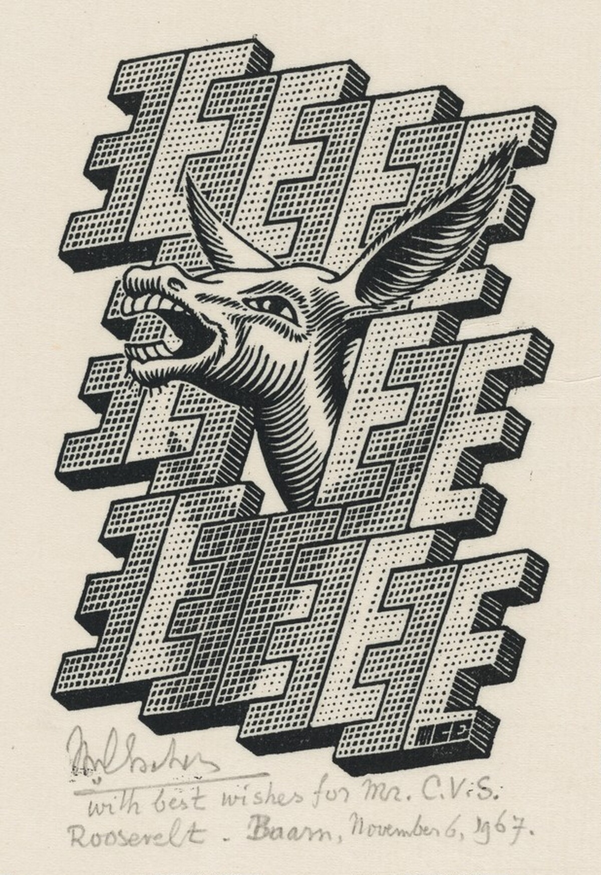 "E is een Ezel" (Donkey) by M.C. Escher