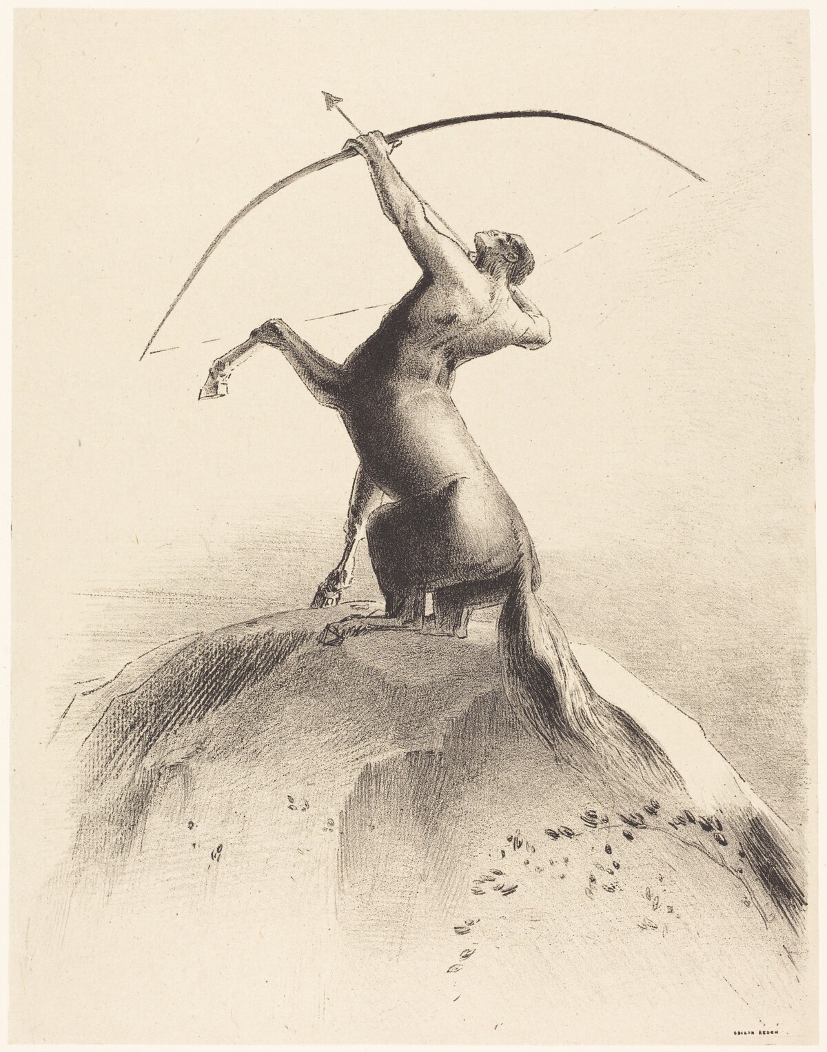 Centaur visant les Nues (Centaur aiming at the Clouds) by Odilon Redon