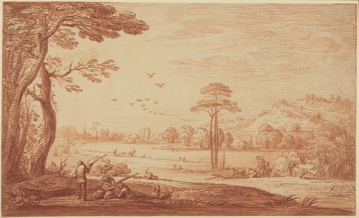 Hunters Resting by a River by Adriaen Frans Boudewyns